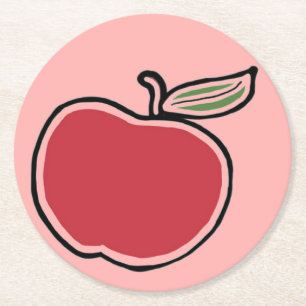 Apfel Runder Pappuntersetzer