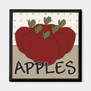 Apfel Serie 4 Quadratischer Magnet
