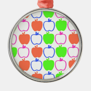 Äpfel Silbernes Ornament