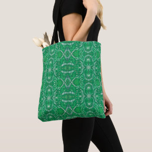 Apfel-Streifen-Bohemian-Boho-Arabesken-Muster Grün