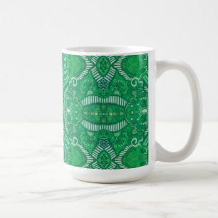 Apfel-Streifen-Bohemian-Boho-Arabesken-Muster Grün Kaffeetasse