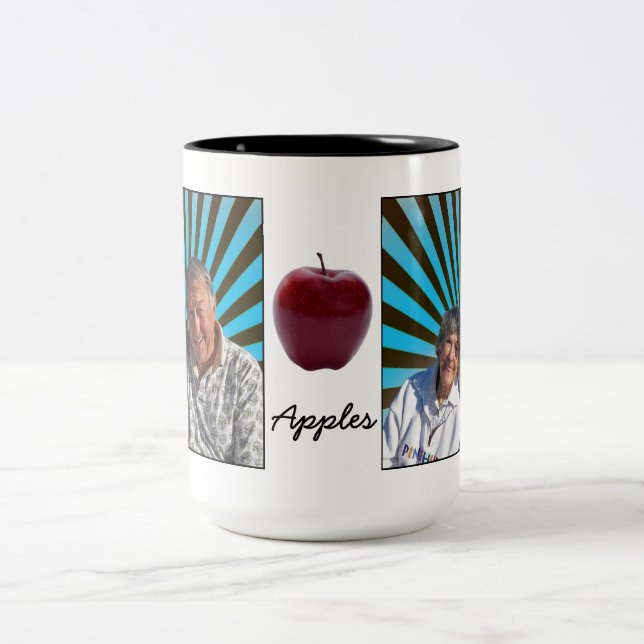 Apfel-Tassen-Tasse Zweifarbige Tasse (Mittel)
