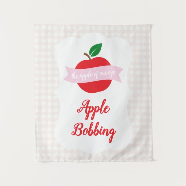 Apfel-Taucher-Mädchen-Geburtstag Wandteppich (Vorderseite)
