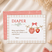 Apfel-Thema rotes Gingham-Baby-Party-Windel-Raffle