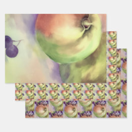 Äpfel Trauben Geschenkpackung - Fruchternte Geschenkpapier Set