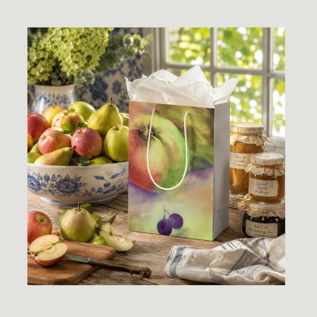 Äpfel Trauben Geschenkpackung - Fruchternte Mittlere Geschenktüte (Homemade Orchard Goodness. Gift Bag for Birthdays, Housewarmings.  Apples, Pears & Blueberries.)