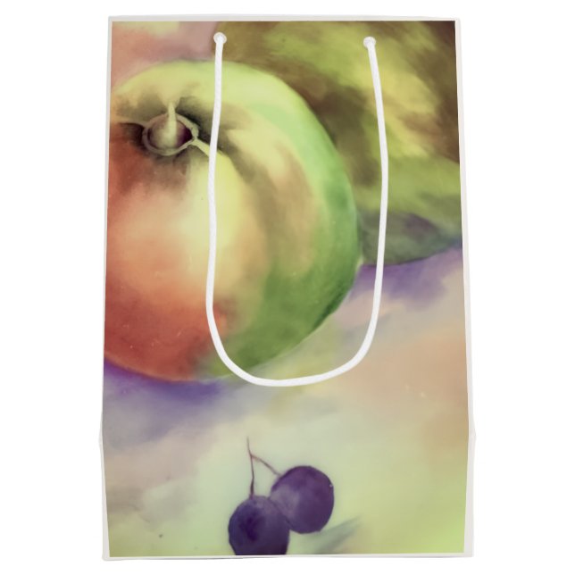 Äpfel Trauben Geschenkpackung - Fruchternte Mittlere Geschenktüte (Rückseite)