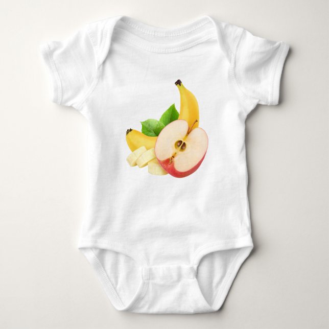 Apfel und Banane Baby Strampler (Vorderseite)
