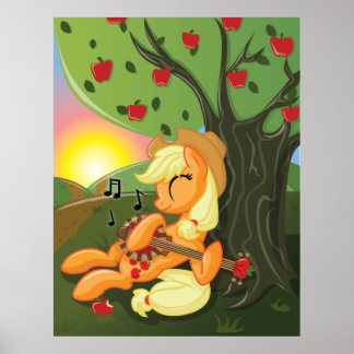 Äpfel und Banjos bei Sunset Poster