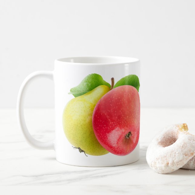 Apfel und Birne Kaffeetasse (Mit Donut)