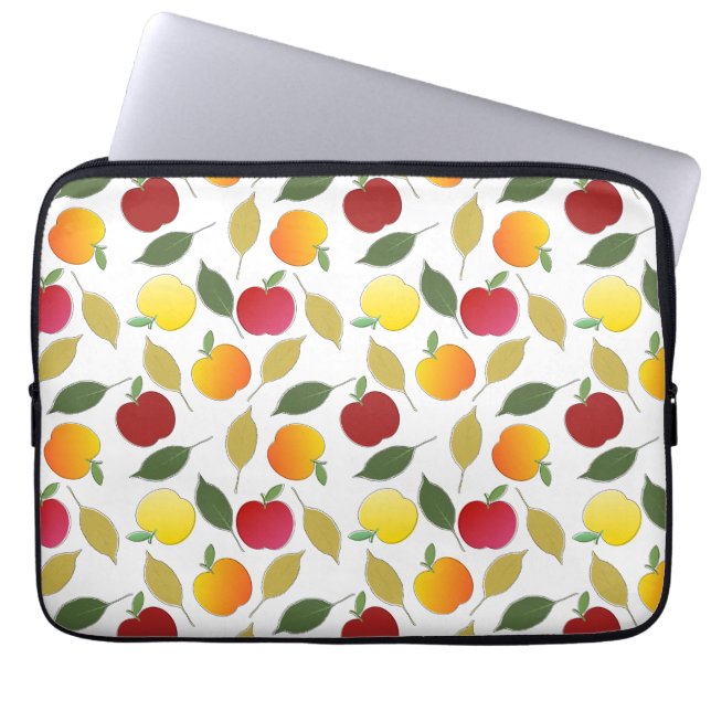 Äpfel und Blätter Laptopschutzhülle (Vorderseite)