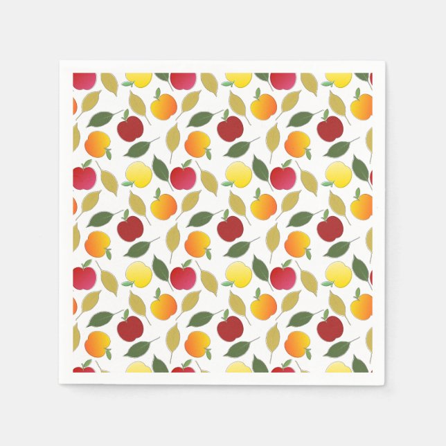 Äpfel und Blätter Serviette (Vorderseite)