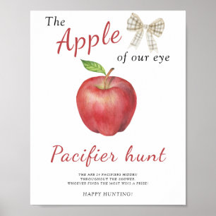 Apfel und Bogen - Schnuller Jagd Baby Shower Spiel Poster