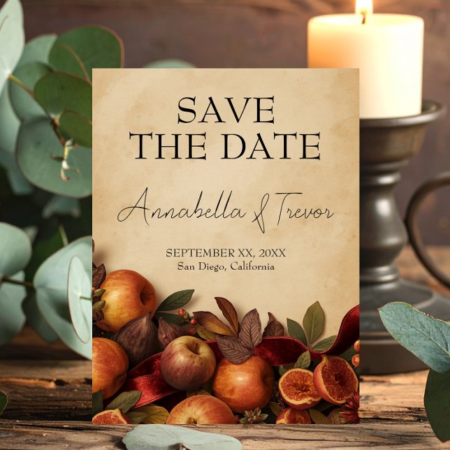 Äpfel und Feigen Rustikale Herbsthochzeit Save The Date (Von Creator hochgeladen)