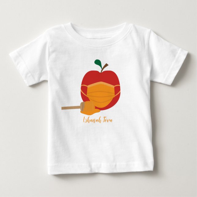 Apfel und Honig mit Orangefarbener Gesichtsmaske Baby T-shirt (Vorderseite)