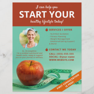 Apfel und Klebeband Ernährungsberater Gesundheitsc Flyer