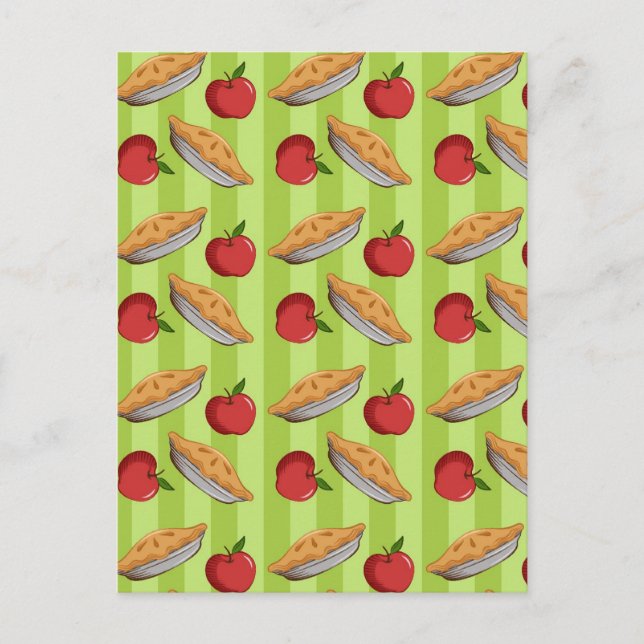 Apfel- und Kuchenmuster Postkarte (Vorderseite)