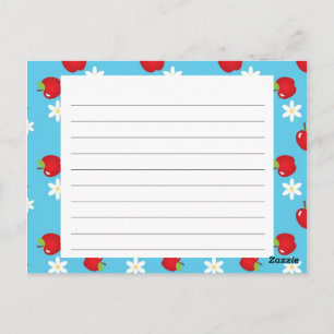 Äpfel und Milchrezeptkarte Postkarte