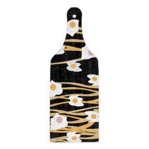 Äpfel und Nudeln Abendessen Muster Schneidebrett