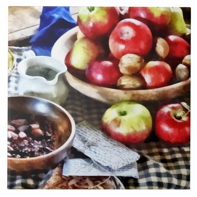 Äpfel und Nüsse Fliese (Vorderseite)