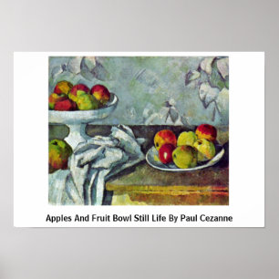 Äpfel und Obstschale noch Leben von Paul Cezanne Poster