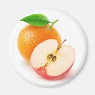 Apfel und Orange Magnet