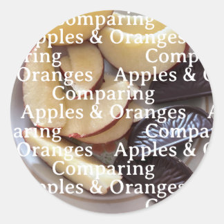 Äpfel und Orangen Aufkleber vergleichen