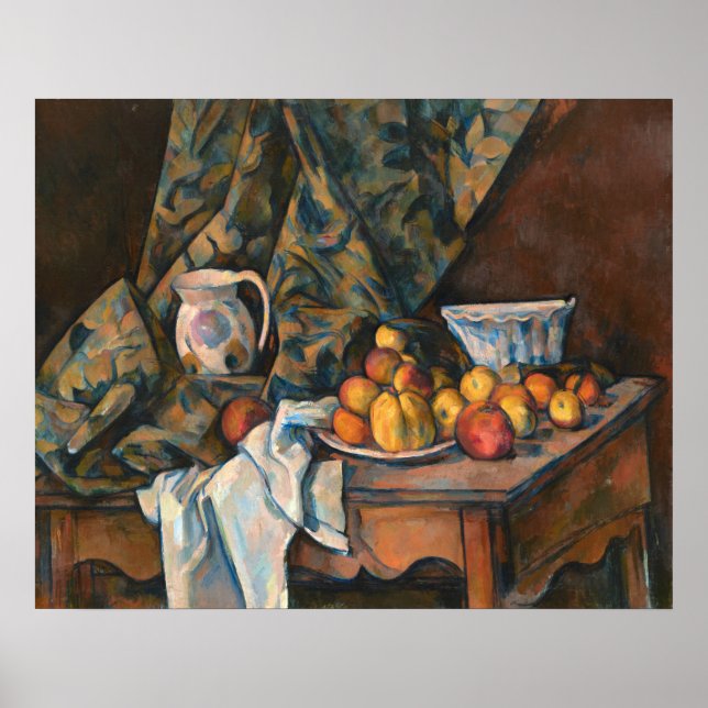 Äpfel und Pfirsiche - Paul Cézanne Kunst Poster (Vorne)