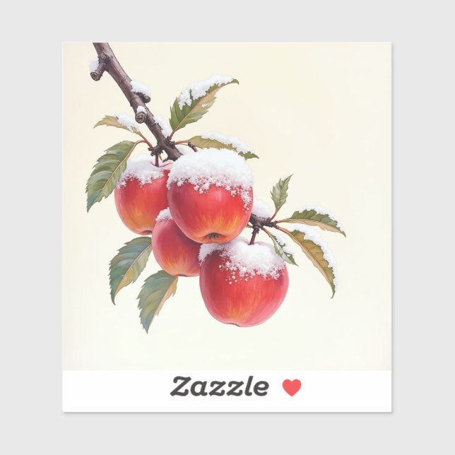 Äpfel und Schnee Aufkleber (Blatt)