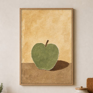 Apfel und sein Schatten Wasserfarbenposter Poster