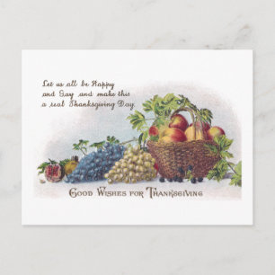 Apfel-und Trauben-Vintager Erntedank Feiertagspostkarte