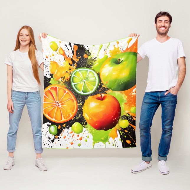 Apfel- und Zitrusbrand Fleecedecke (Beispiel)