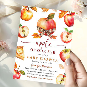 Apfel Unserer Augen Baby Shower Herbst Gingham Einladung