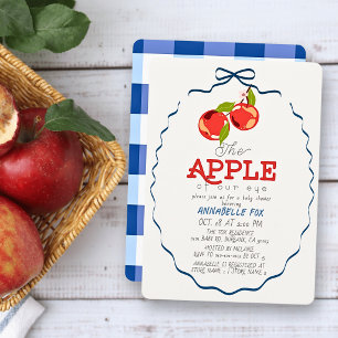 Apfel Unserer Augen Blauer Schleifenjunge Baby Sho Einladung