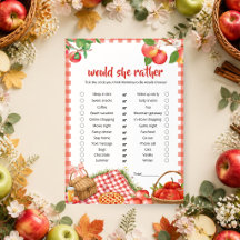 Apfel Unserer Augen Fall-Baby-Shower-Spiel
