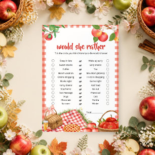 Apfel Unserer Augen Fall-Baby-Shower-Spiel Einladung