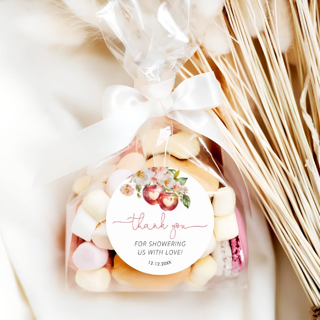 Apfel unserer Augenbabydusche Vielen Dank Runder Aufkleber (Von Creator hochgeladen)