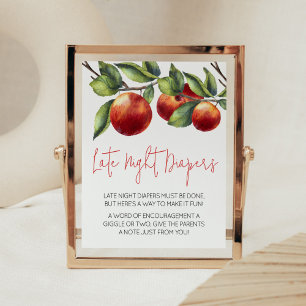 Apfel unserer Baby-Dusche Spät-Nachtdiaper Poster