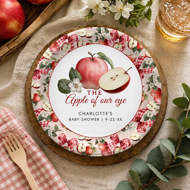 Apfel unserer Baby-Duschpapier-Teller Pappteller (Paper Plates)