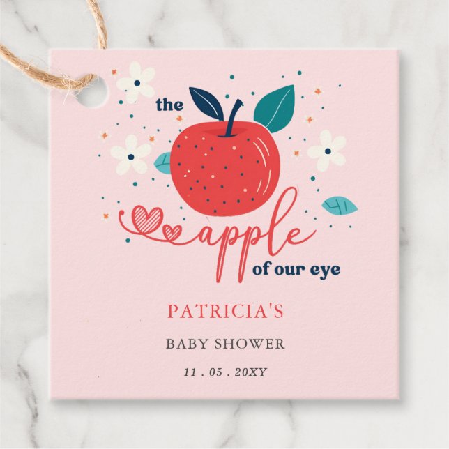 Apfel unserer Babydusche "Eye Fall Girl" Geschenkanhänger (Vorderseite)