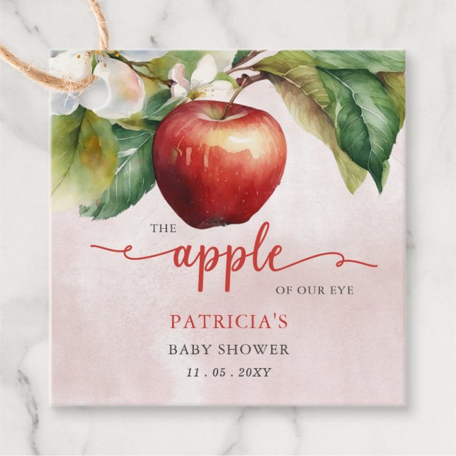 Apfel unserer Babydusche "Eye Fall Girl" Geschenkanhänger (Vorderseite)
