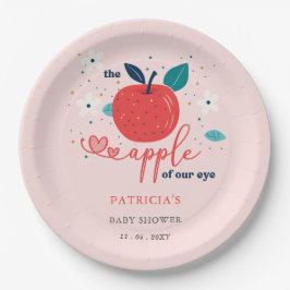 Apfel unserer Babydusche "Eye Fall Girl" Pappteller
