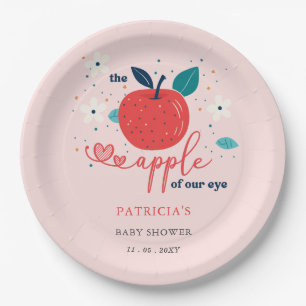 Apfel unserer Babydusche "Eye Fall Girl" Pappteller