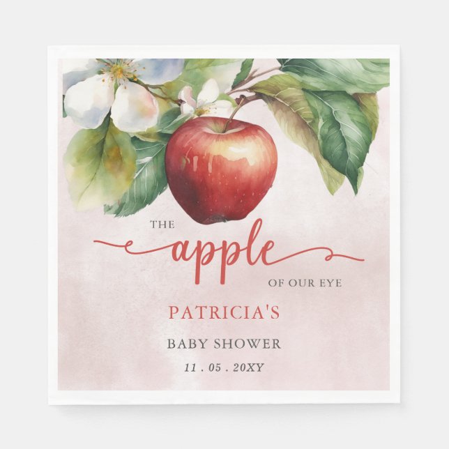 Apfel unserer Babydusche "Eye Fall Girl" Serviette (Vorderseite)