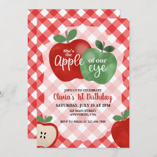 Apfel unserer Einladung zum 1. Geburtstag