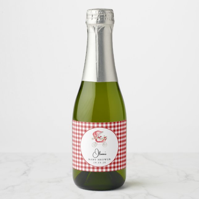 Apfel unserer Eye Baby Dusche Sparkling Wine Label (Vorderseite)