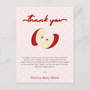 Apfel unserer Eye Fall Baby Dusche Vielen Dank Postkarte