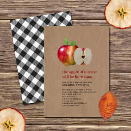 Apfel unserer Herbstdusche Kariert Einladung
