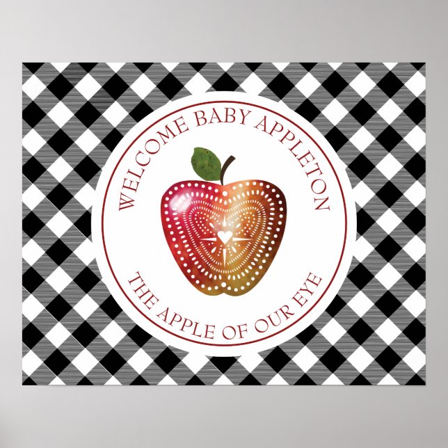 Apfel unserer Karierten Baby-Dusche aus Augapfel Poster (Vorne)
