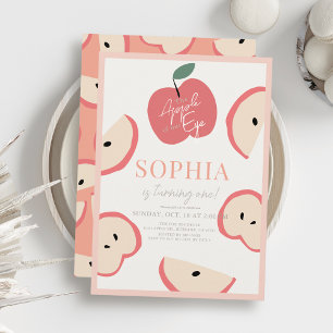 Apfel unseres Augenpinselmädchens 1. Geburtstag Einladung